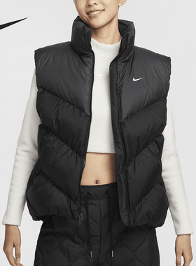 Nike/耐克正品新款女士户外立领保暖宽松羽绒马甲HF7897-010