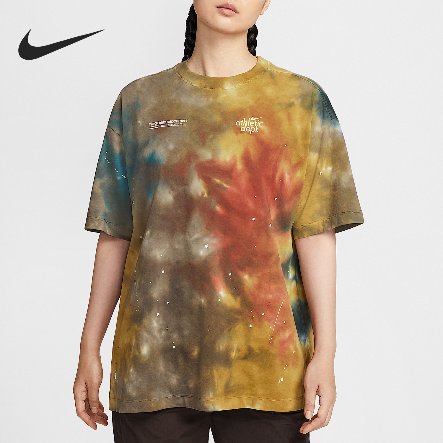 Nike/耐克正品夏季女士休闲运动休闲扎染印花宽松短袖II0462-289