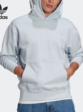 Adidas/阿迪达斯正品三叶草情侣款简约运动连帽套头衫 GN3383