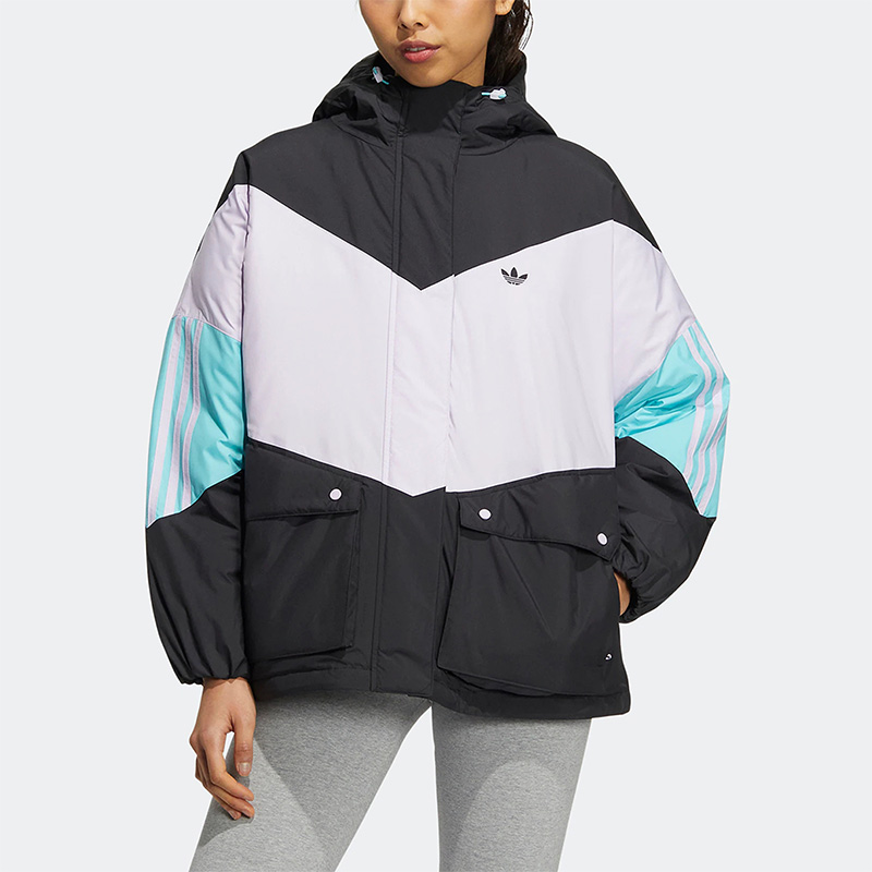Adidas/阿迪达斯正品三叶草时尚保暖女运动休闲羽绒服外套 HS9519