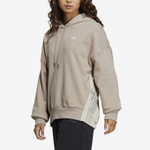 IC8141 三叶草女子耐磨侧开纽扣运动连帽卫衣 Adidas 阿迪达斯正品