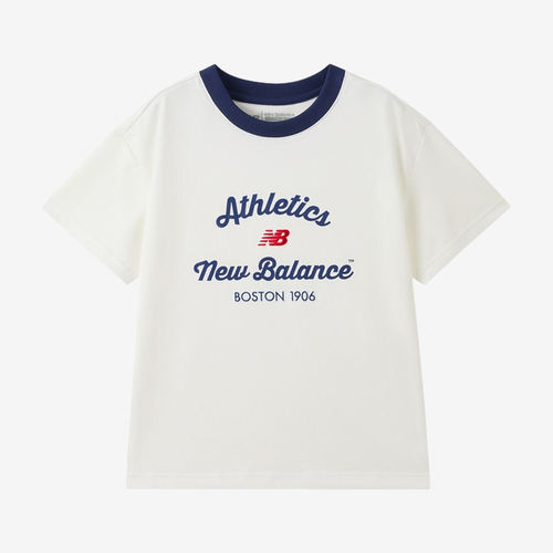 New Balance新百伦正品儿童凉感撞色短袖套头圆领帽子7EG21073-WT