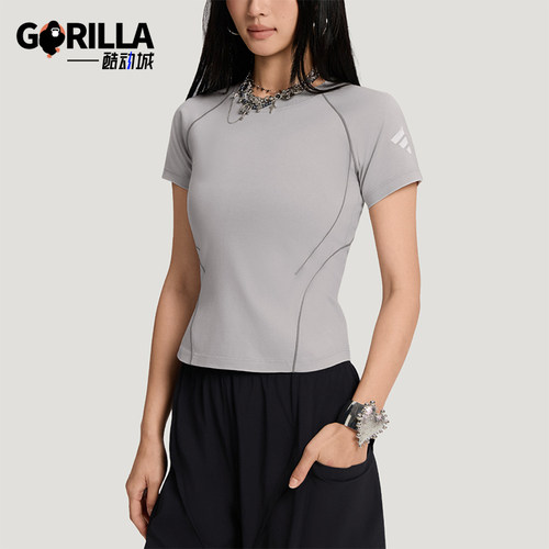 Adidas/阿迪达斯正品夏季新款女士修身针织圆领短袖T恤KY7862