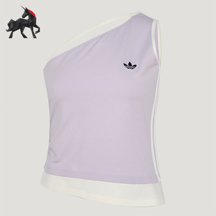 Adidas/阿迪达斯正品三叶草女士单肩经典运动无袖背心T恤KY5697