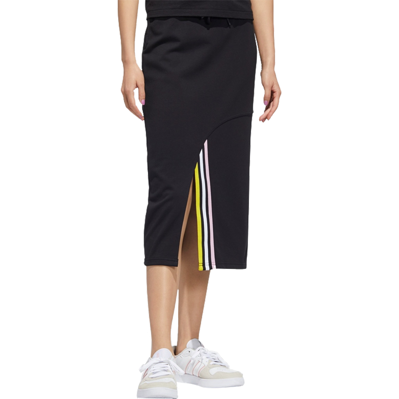 Adidas/阿迪达斯官方正品NEO新款女子休闲针织侧开叉半身裙HF7331