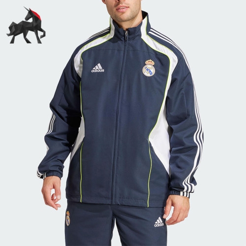 Adidas/阿迪达斯正品2025男士拼接足球经典立领训练外套JF2575