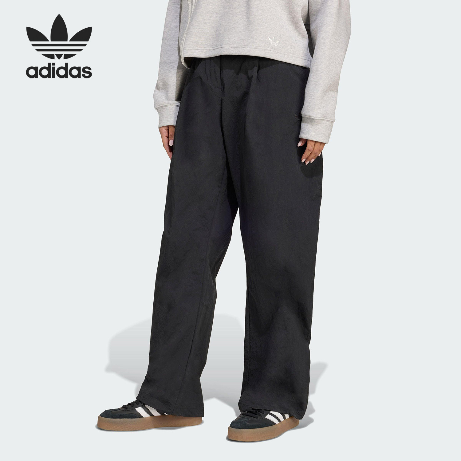 Adidas/阿迪达斯正品三叶草女士宽松梭织休闲运动裤JX8111图片