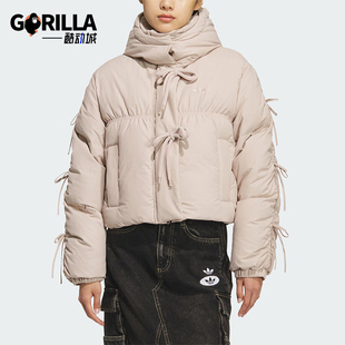 DOWN女士休闲时尚 Adidas PLAY BOW 连帽羽绒服KC2610 阿迪达斯正品