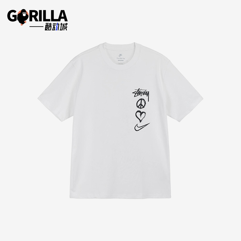 Nike/耐克正品Stussy男女印花简约圆领落肩透气短袖DM4943-121