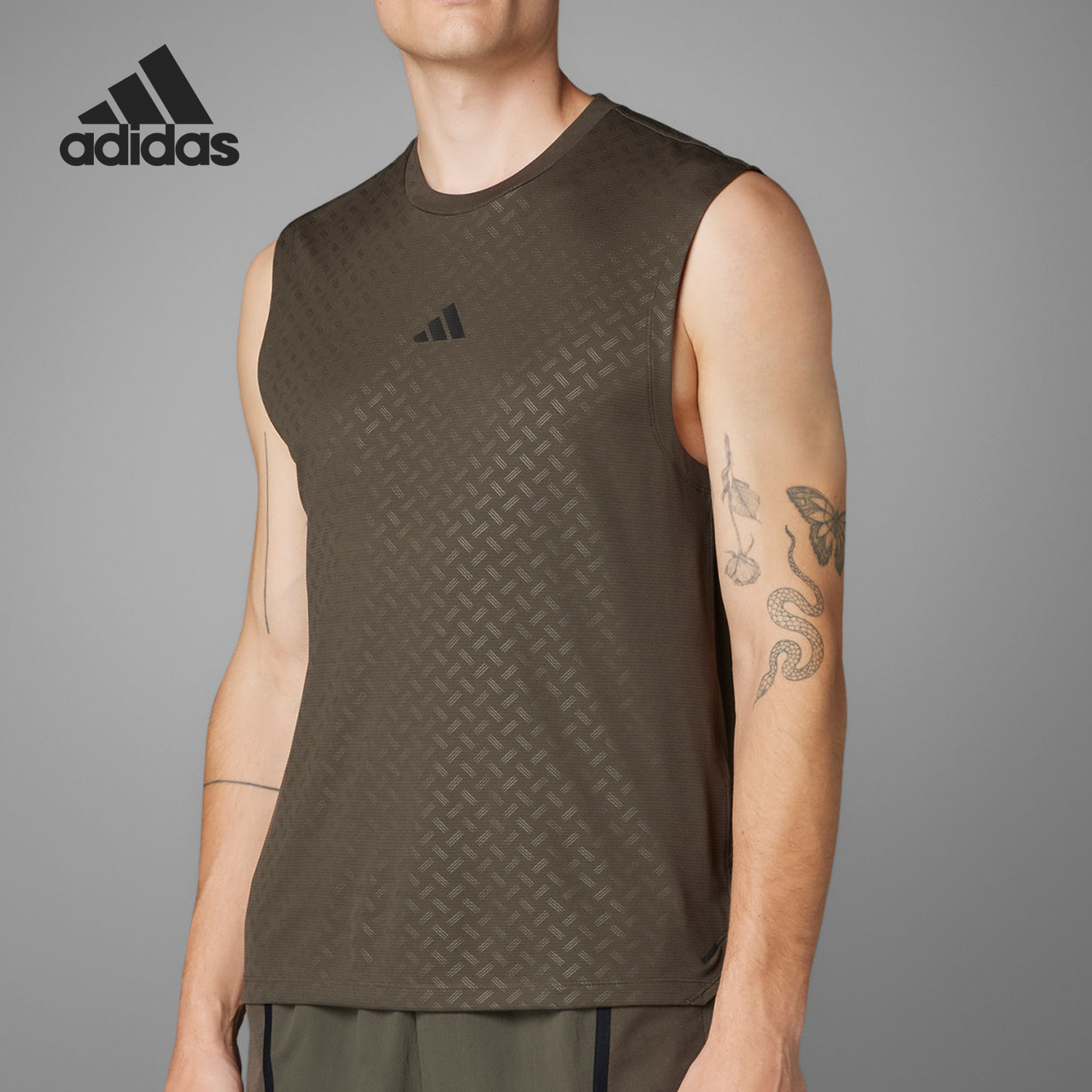 阿迪达斯男士运动健身无袖背心