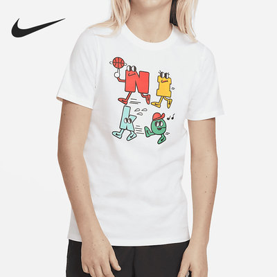 Nike/耐克正品 新款大童夏季短袖休闲印花运动T恤DJ6294-100