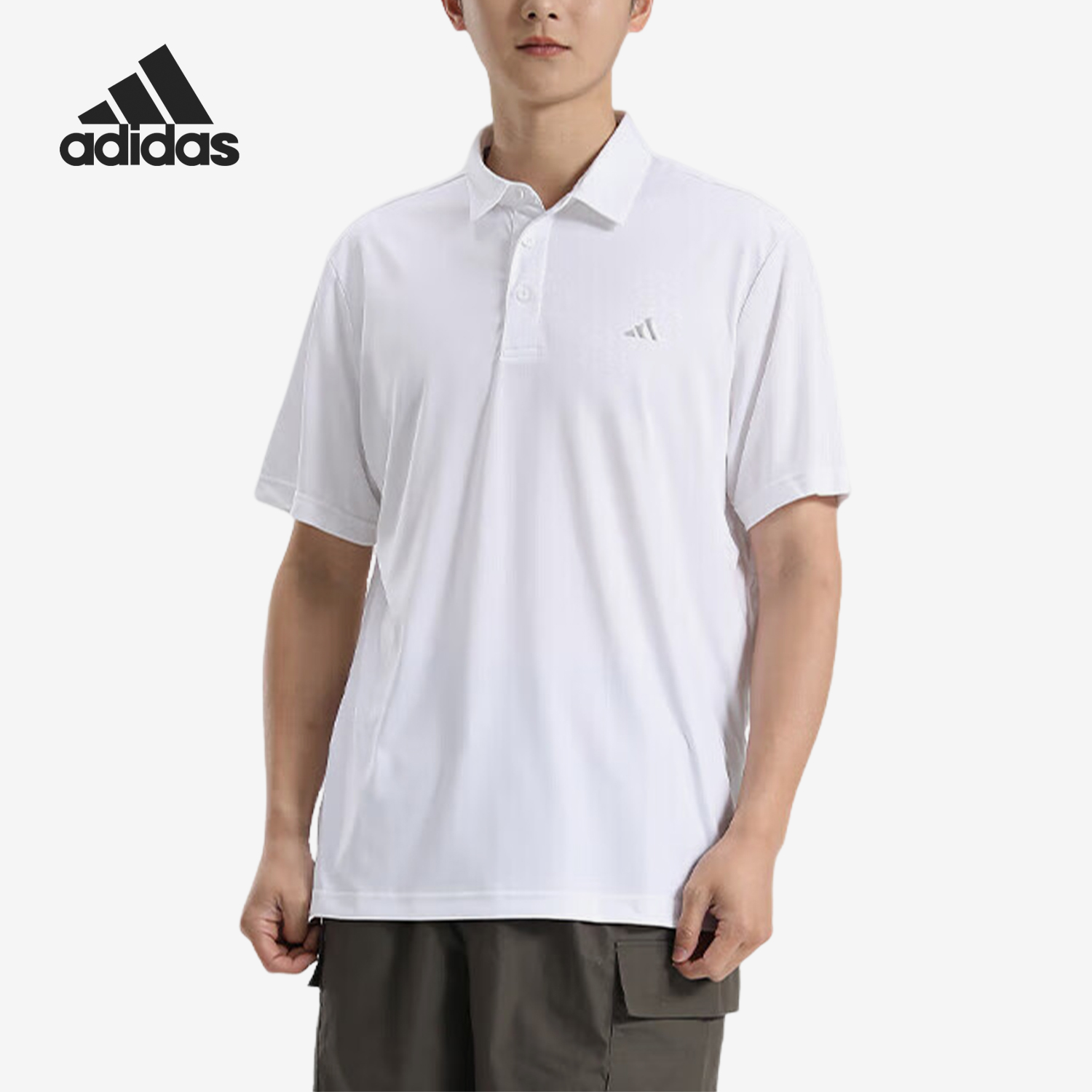 阿迪达斯男士休闲翻领POLO衫