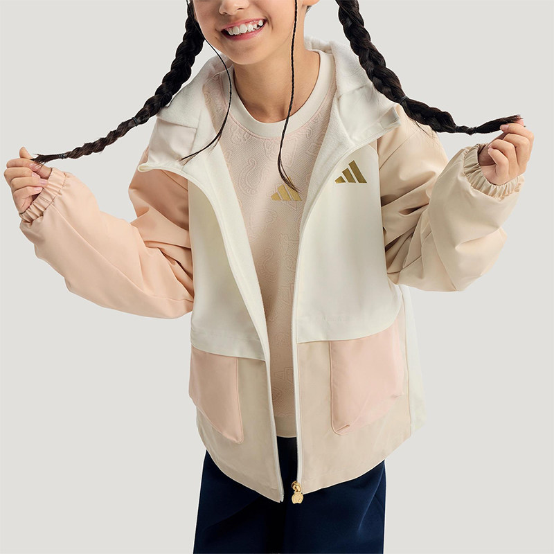 Adidas/阿迪达斯正品2025冬季款儿童日常连帽拼接梭织外套KV6983,童装/婴儿装/亲子装,普通外套,淘宝优惠券,粉丝福利购,淘宝优惠卷