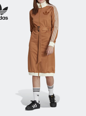 Adidas/阿迪达斯正品三叶草女子休闲复古长款夹克外套IB2064