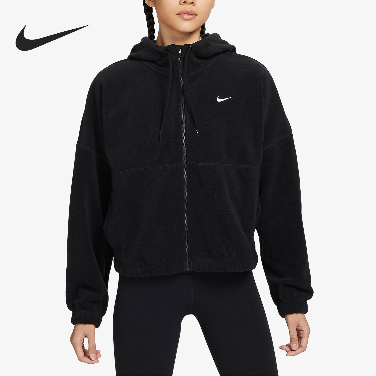 Nike/耐克官方正品秋冬女士休闲短款针织户外运动外套FB5639-010