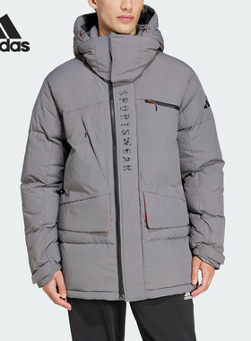 Adidas/阿迪达斯官方正品新款男士中长款户外保暖羽绒服JM4615