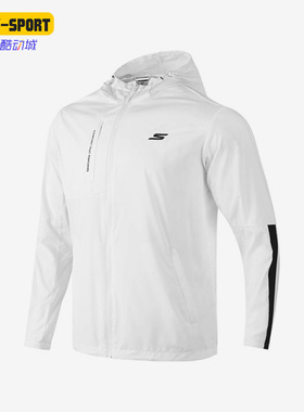 Skechers/斯凯奇正品新款梭织连帽休闲男子运动夹克P223M013-0019