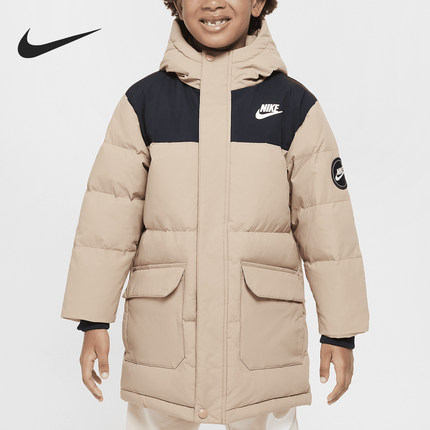 Nike/耐克正品冬季新款小童户外保暖中长款羽绒服HQ7285-200