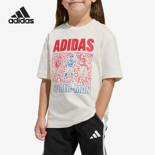 Adidas/阿迪达斯正品蜘蛛侠印花T恤新款儿童校园T恤JZ3567