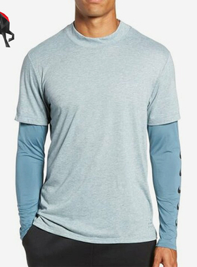 Nike/耐克正品春秋男士圆领轻盈拼接假经典两件长袖T恤930226-468