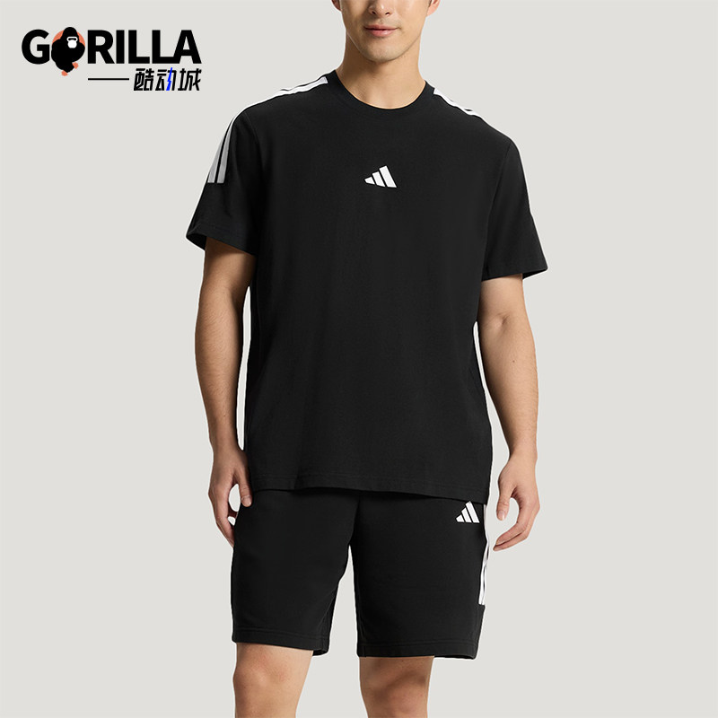 Adidas/阿迪达斯正品轻运动系列新款男女经典休闲短袖套装KX0521