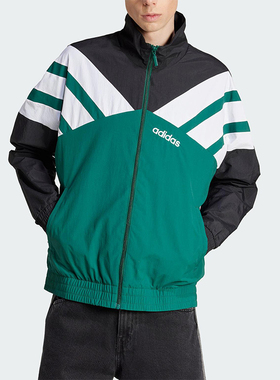 Adidas/阿迪达斯正品三叶草男士宽松经典三条纹运动外套JX3053