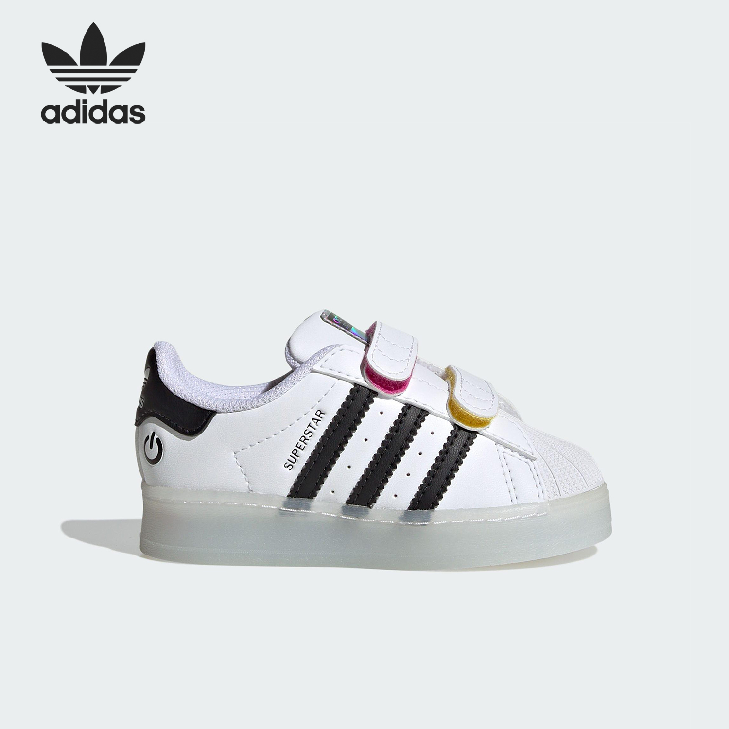 Adidas/阿迪达斯正品2025婴童魔术贴发光经典运动轻盈板鞋JI0508