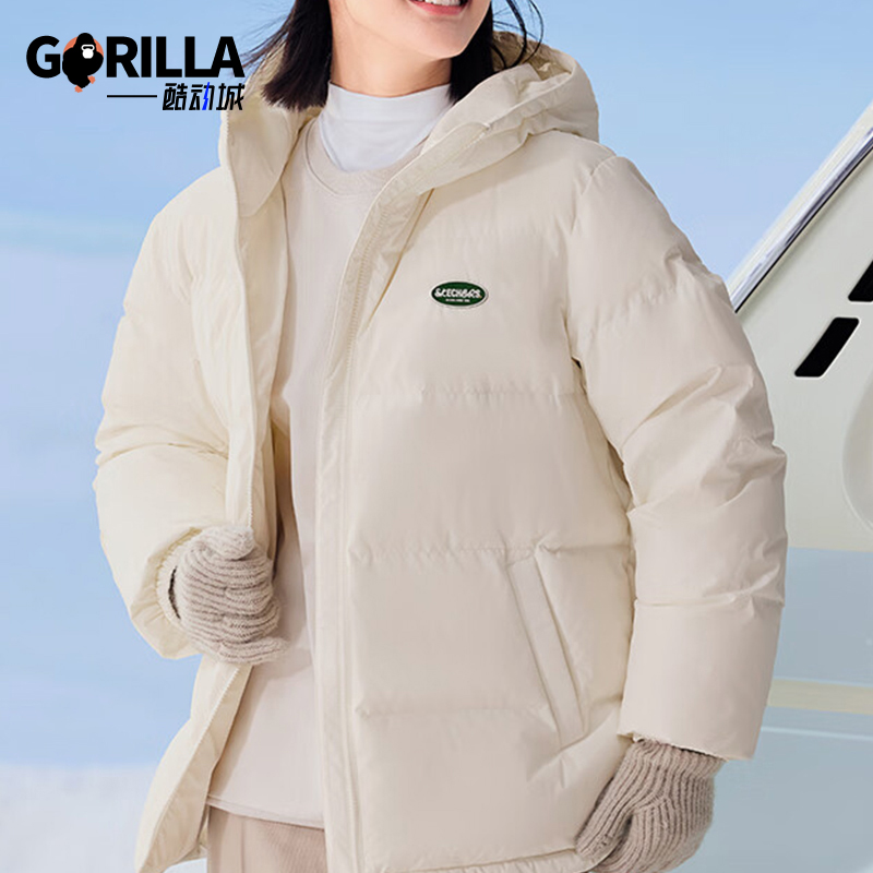 斯凯奇男女简约保暖户外羽绒服
