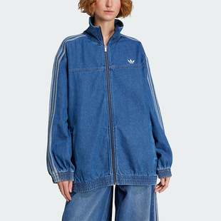 Adidas 三叶草女士日常宽松牛仔运动休闲外套JY2896 阿迪达斯正品