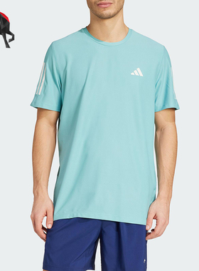 Adidas/阿迪达斯正品OWN THE RUN TEE男士运动圆领短袖T恤JX2211