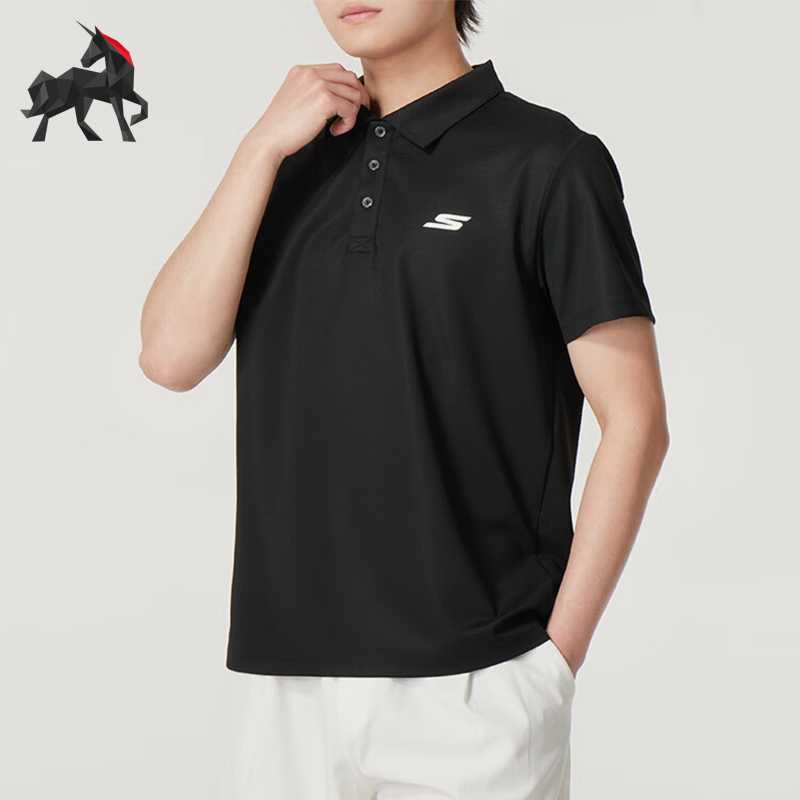 斯凯奇男士翻领休闲运动POLO衫