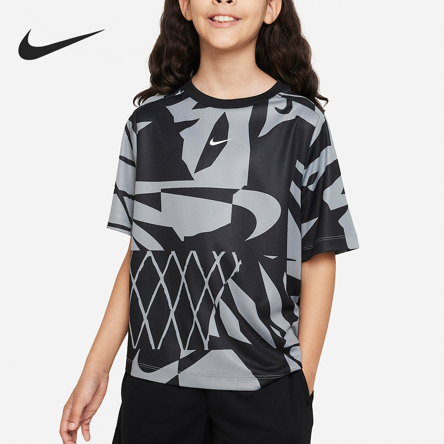 Nike/耐克正品夏季新款大童运动休闲透气短袖T恤FB1287-065