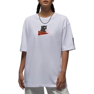 Nike/耐克官方正品JORDAN女士休闲印花宽松运动短袖T恤HM4894-100