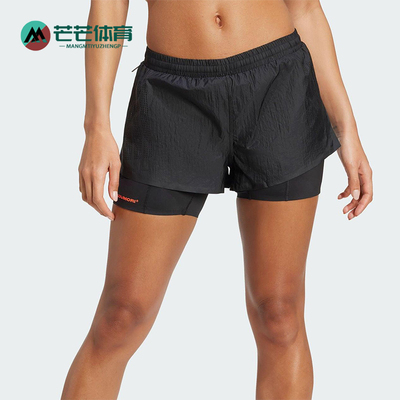 Adidas/阿迪达斯正品2025秋季款女士训练二合一跑步短裤JY4086