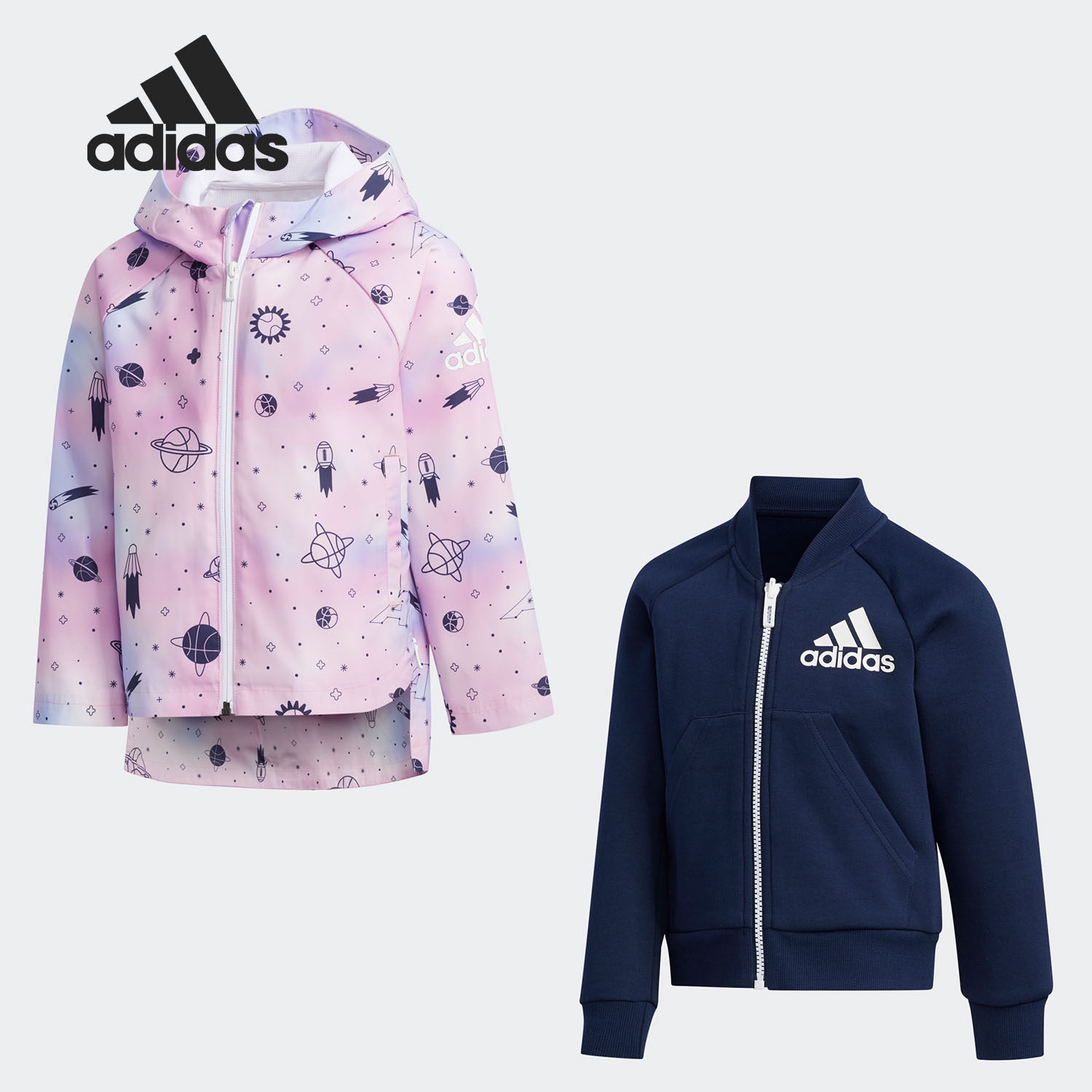 Adidas/阿迪达斯正品 新款女小童训练运动夹克二合一外套 FM9706,童装/婴儿装/亲子装,普通外套,淘宝优惠券,粉丝福利购,淘宝优惠卷
