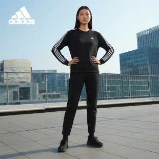 女士圆领套头耐穿卫衣HZ5744 2026夏款 Adidas 阿迪达斯正品