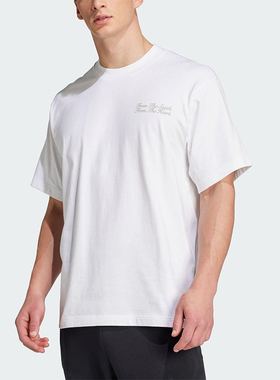 Adidas/阿迪达斯正品2025夏季款男士时尚经典图案透气短袖JF0575