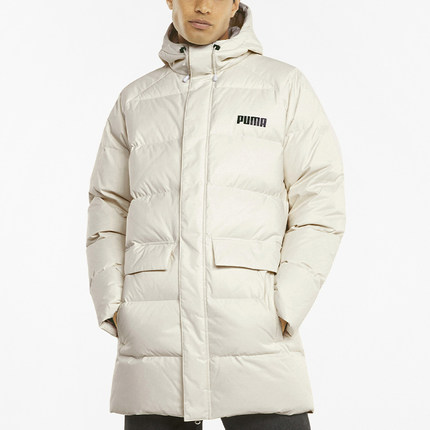 Puma/彪马正品新款男士冬季保暖串标连帽中长款羽绒服846326-73