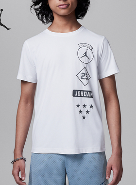 Nike/耐克正品JORDAN大童运动休闲宽松圆领短袖HM4737-100