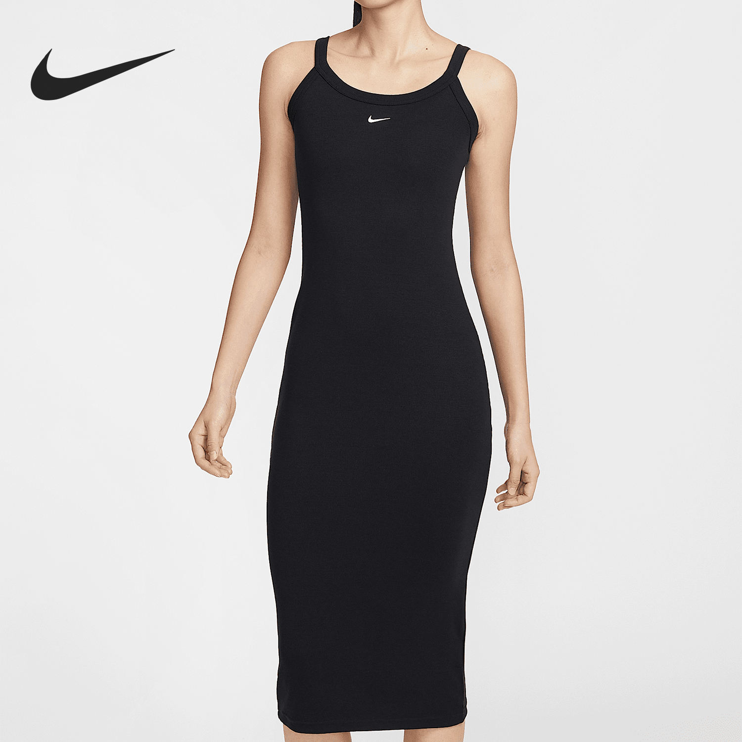 Nike/耐克正品夏季新款女士紧身细罗纹背心连衣裙HJ0711-010