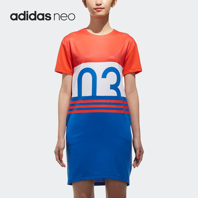 Adidas/阿迪达斯正品夏季女子新款运动休闲透气连衣裙CV7367