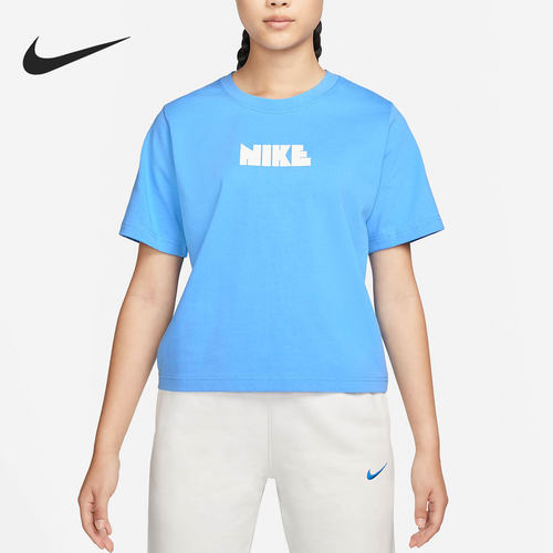 Nike/耐克正品春季新款女子印花圆领透气短袖T恤 DV1380-412