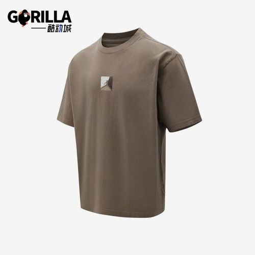 Nike/耐克正品JORDAN新款男棕色亲肤圆领经典短袖T恤IF3065-040