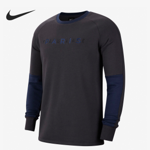 卫衣AT4442 Nike 字母刺绣图案圆领套头长袖 男款 080 耐克正品