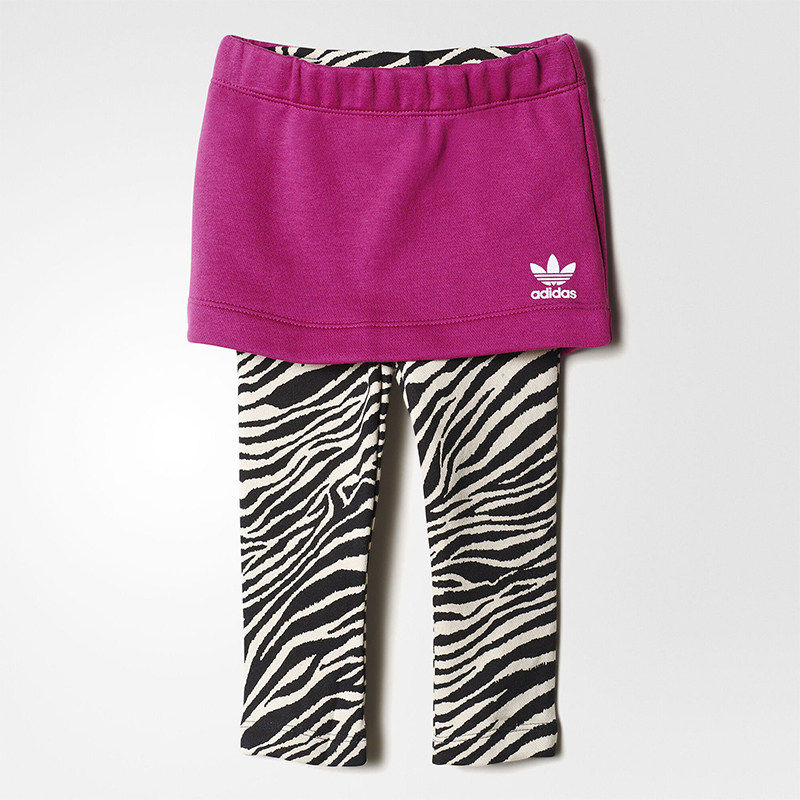 Adidas/阿迪达斯正品三叶草新款儿童经典出街柔软打底裤裙S95980