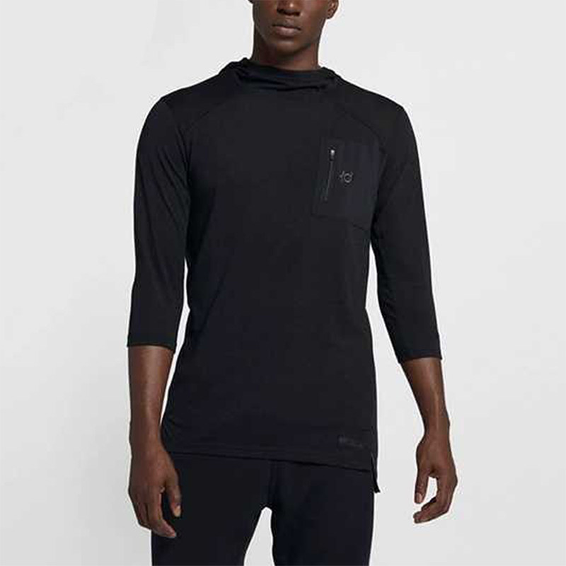 Nike/耐克正品新款男士运动休闲简约连帽七分袖T恤AJ0376-010
