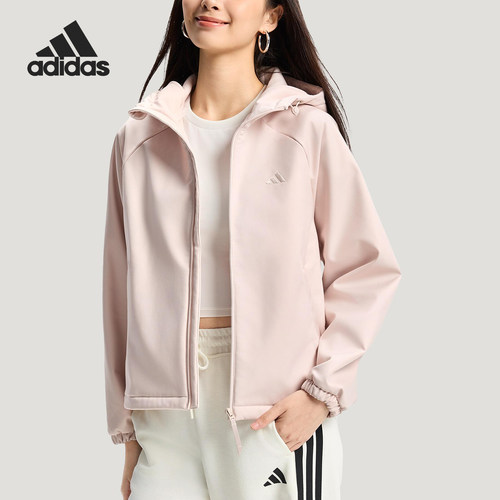 阿迪达斯女士连帽运动宽松外套
