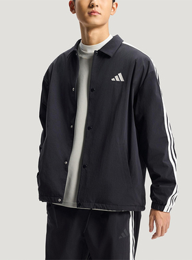 Adidas/阿迪达斯正品2025冬季款男士日常翻领宽松耐穿外套KR2499