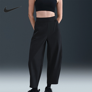 Nike/耐克正品夏季女士梭织轻薄透气高腰运动九分裤HQ0231-010