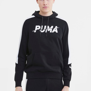 Puma/彪马正品男款印花撞色运动连帽美式复古卫衣585191-01